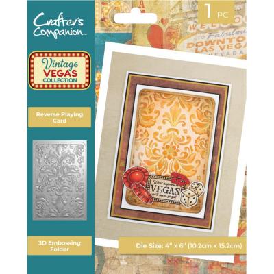 Crafter's Companion Vintage Vegas 2D Embossing Folder - Reverse Playing Card